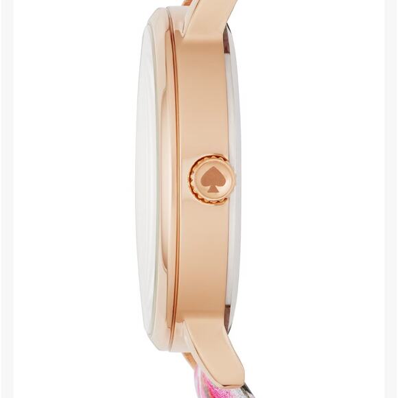 Kate Spade New York Metro Watch Floral Rose Band Pink and Gold Tones main image 6